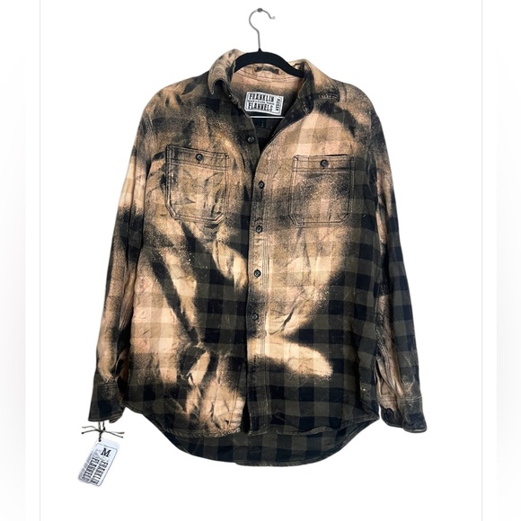 NWT Franklin Flannels Vintage Army Green, Black and Rust Flannel Size M - Picture 1 of 4